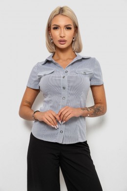 Рубашка классическая в полоску, цвет серый, 230R667