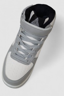 Кроссовки женские зимние на меху, цвет бело-серый, 248RH1040