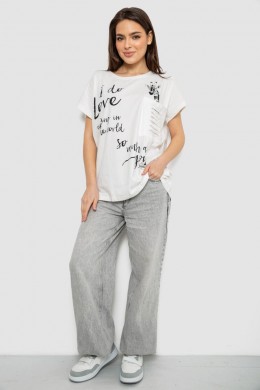 Футболка женская с принтом, цвет молочный, 244R3011