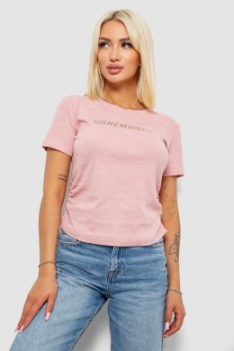 Футболка женская с принтом, цвет розовый, 221R3307