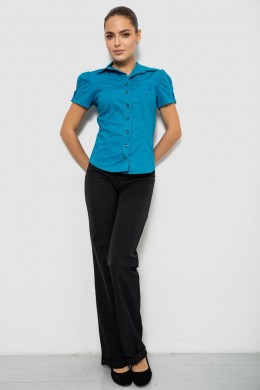 Рубашка женская однотонная, цвет бирюзовый, 230R070