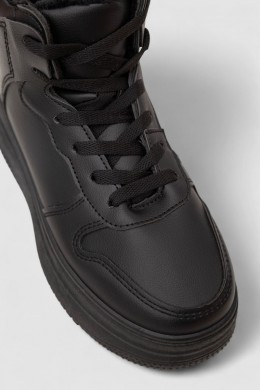 Кросівки жіночі зимові на хутрі, колір чорний, 248RAM01