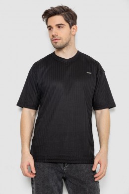 Футболка мужская однотонная, цвет черный, 244R3140