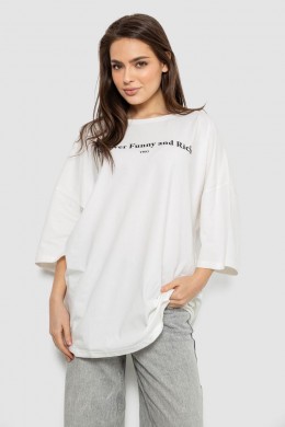 Футболка женская с принтом, цвет молочный, 244R3014