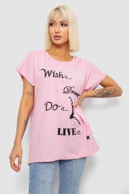 Футболка женская с принтом, цвет розовый, 244R3004