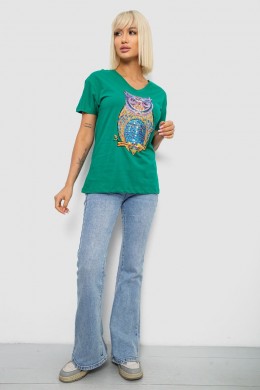 Футболка жіноча з принтом, колір зелений, 244R2804