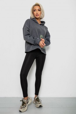 Худи женский с капюшоном на флисе, цвет серый, 257R335