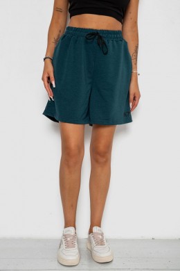 Шорти жіночі однотонні, колір темно-зелений, 238R777