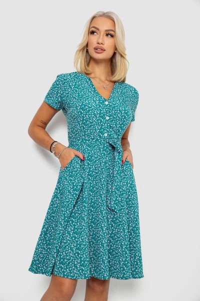 Платье софт с принтом, цвет зеленый, 230R0032