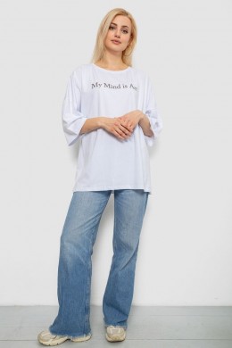 Футболка жіноча з принтом, колір білий, 244R3015