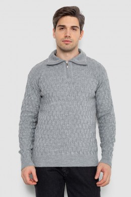 Свитер мужской однотонный, цвет серый, 161R905