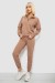 Спортивный костюм женский однотонный, цвет мокко, 244R1069AG
