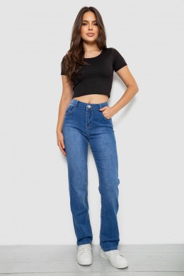 Джинсы женские  однотонные Straight, цвет синий, 244RAC6000