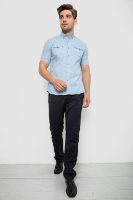 Рубашка мужская однотонная  -уценка, цвет голубой, 214R6917-2-U