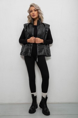 Жилет женский демисезонный экокожа, цвет черный, 257R98-2