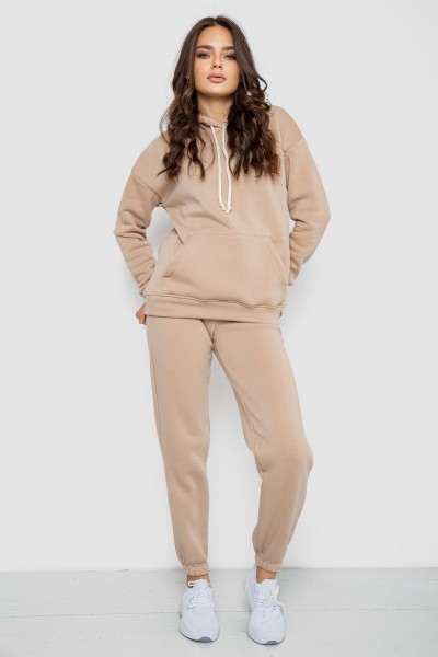 Спорт костюм женский на флисе, цвет бежевый, 241R1530