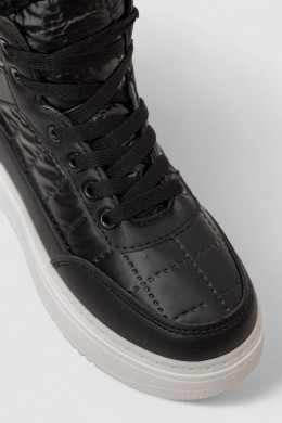 Кросівки жіночі зимові на хутрі, колір чорно-білий, 248RK03