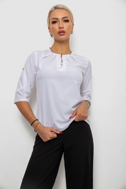 Блуза однотонная, цвет молочный, 230R1121-10