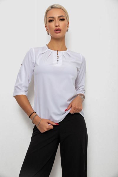 Блуза однотонная, цвет молочный, 230R1121-10