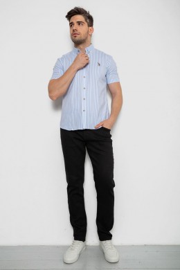 Сорочка чоловіча в смужку  -уцінка, колір біло-блакитний, 214R835-U-1