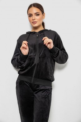 Спортивний костюм жіночий велюровий, колір чорний, 244R9135