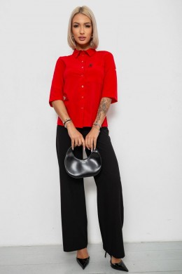 Блуза классическая с принтом, цвет красный, 230R191