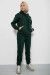 Спортивный костюм женский на флисе, цвет темно-зеленый, 247R2039 Спортивный костюм женский на флисе, цвет темно-зеленый, 247R2039