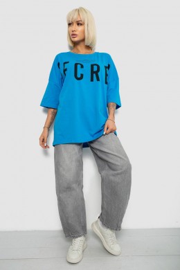 Футболка женская с принтом, цвет голубой, 244R3008-1