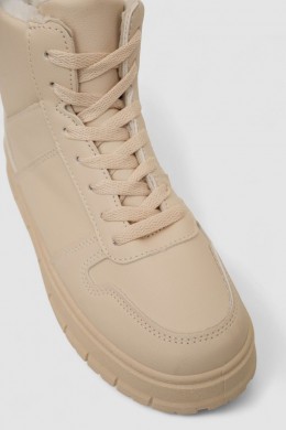 Кроссовки женские зимние на меху, цвет бежевый, 248RMB07