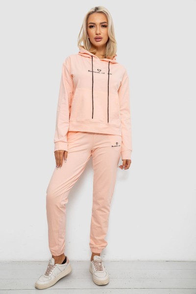 Спортивный костюм женский двухнитка, цвет персиковый, 214R1419-002