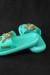 Шльопанці жіночі з аплікацією, колір бірюзовий, 243R5028-2 Шльопанці жіночі з аплікацією, колір бірюзовий, 243R5028-2