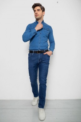 Сорочка чоловіча джинсова  -уцінка, колір синій, 214R802-U-4