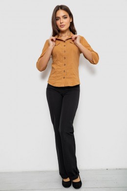 Сорочка жіноча однотонна, колір коричневий, 230R068-5