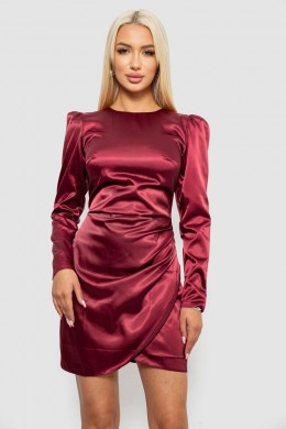 Платье женское однотонное нарядное, цвет бордовый, 244R379