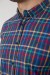 Сорочка чоловіча в клітку, колір синій, 214R842
