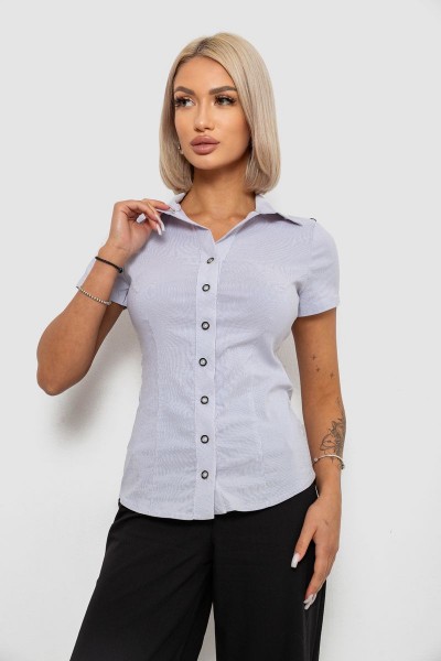 Рубашка классическая в полоску, цвет серый, 230R668