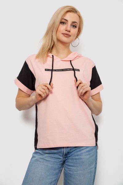 Футболка женская с принтом, цвет персиковый, 244R2311-5