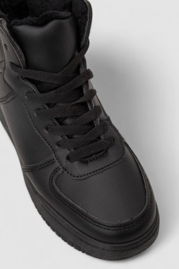 Кросівки жіночі зимові на хутрі, колір чорний, 248RAD06