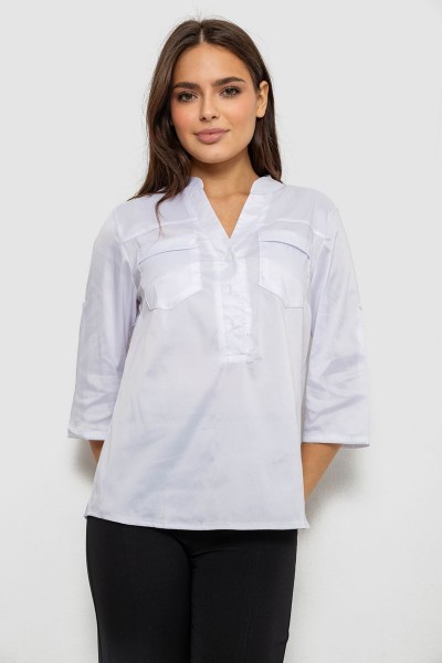 Блуза однотонная, цвет белый, 230R96-1