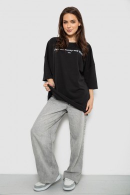 Футболка женская с принтом, цвет черный, 244R3014