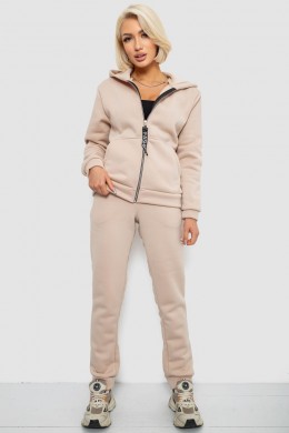 Спортивный костюм женский на флисе, цвет бежевый, 257R86
