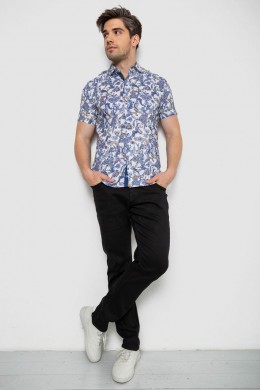 Рубашка мужская с коротким рукавом  -уценка, цвет сиреневый, 214R582-U