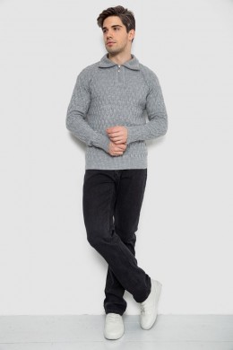 Свитер мужской однотонный, цвет серый, 161R905