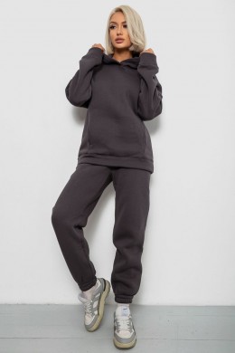 Спортивный костюм женский на флисе, цвет темно-серый, 247R2012