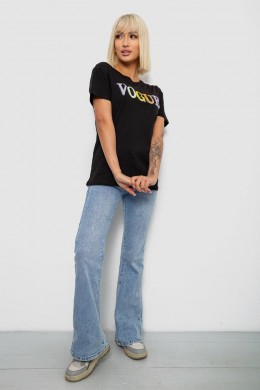 Футболка женская с принтом, цвет черный, 244R4022