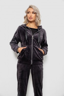 Спортивний костюм жіночий велюровий, колір чорнильний, 257R4119