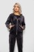 Спортивний костюм жіночий велюровий, колір чорнильний, 257R4119 Спортивний костюм жіночий велюровий, колір чорнильний, 257R4119