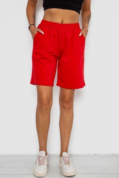 Шорти жіночі однотонні, колір червоний, 238R57820