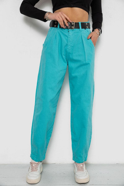 Джинсы женские баллоны, цвет бирюзовый, 250R00276