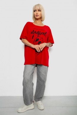 Футболка жіноча з принтом, колір червоний, 244R6005-1